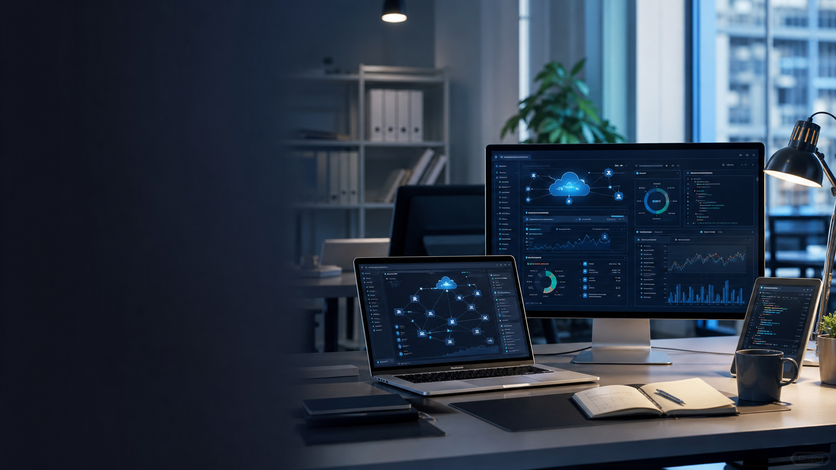 Software development and cloud technology workspace
